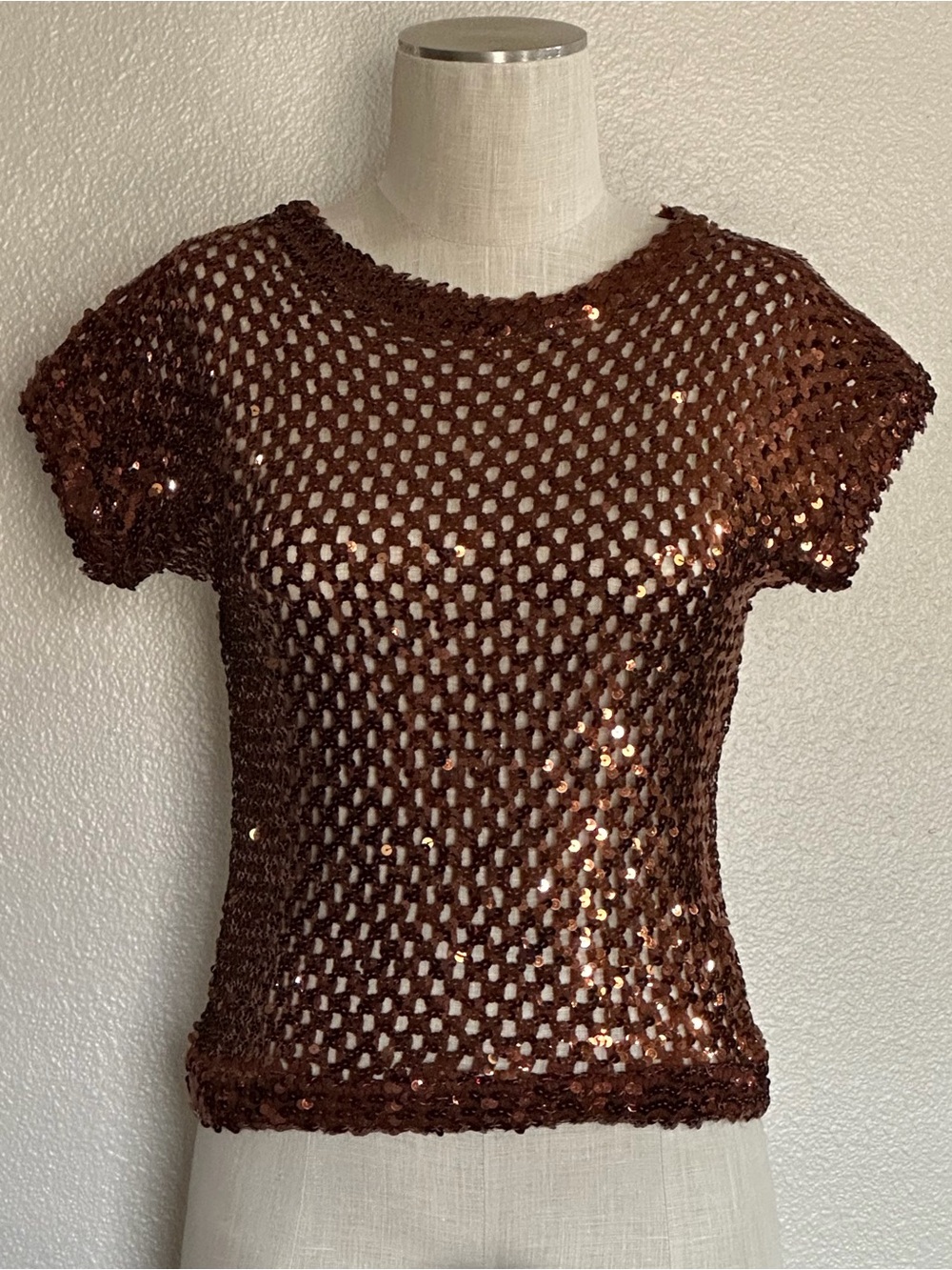 Vintage Bronze Sequins Sweater